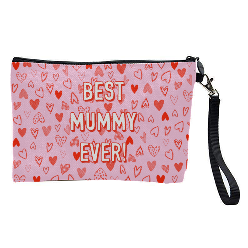 Best Mummy Ever! (heart pattern) - pretty makeup bag by Adam Regester