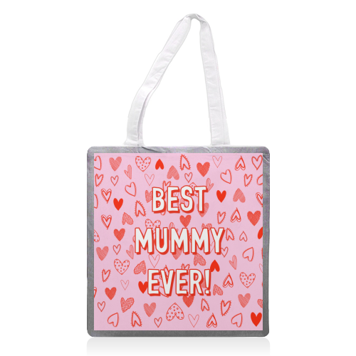 Best Mummy Ever! (heart pattern) - printed canvas tote bag by Adam Regester