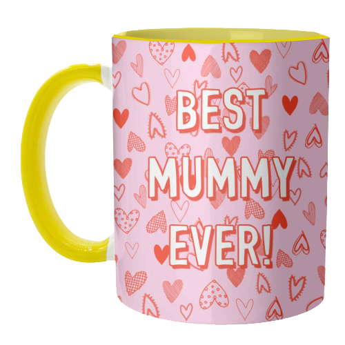 Best Mummy Ever! (heart pattern) - unique mug by Adam Regester