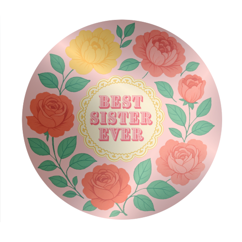 Best Sister Ever - Circle Sticker by Lilly Rose