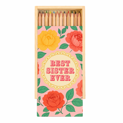 Best Sister Ever - Coloured Pencils with Box by Lilly Rose