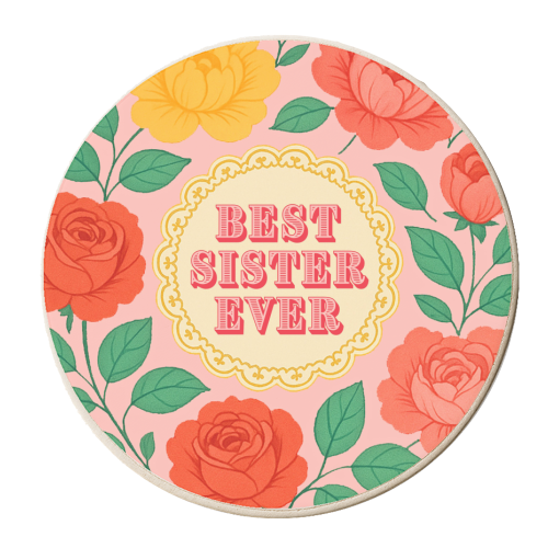 Best Sister Ever - personalised beer coaster by Lilly Rose