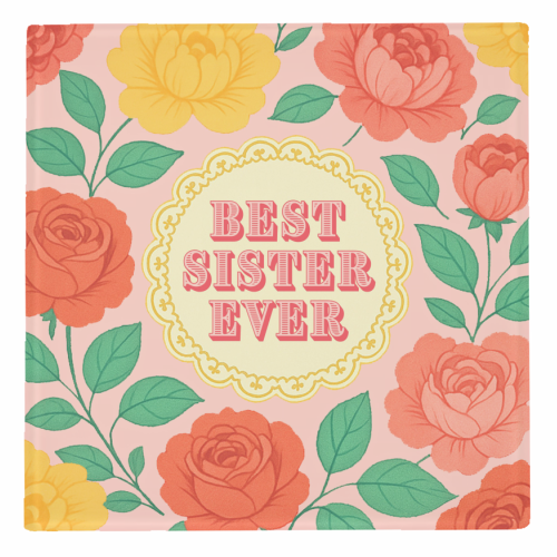 Best Sister Ever - personalised beer coaster by Lilly Rose