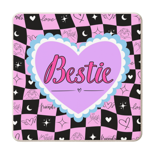 Bestie - personalised beer coaster by Lilly Rose