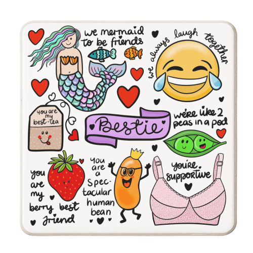 Bestie - personalised beer coaster by PixieDrew