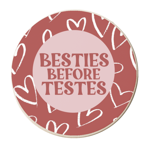 Besties Before Testes - personalised beer coaster by Giddy Kipper