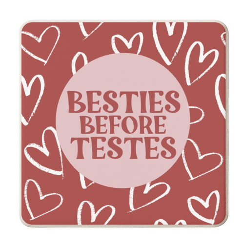Besties Before Testes - personalised beer coaster by Giddy Kipper