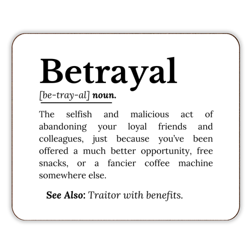 Betrayal Definition Funny Version - designer placemat by timsal shol
