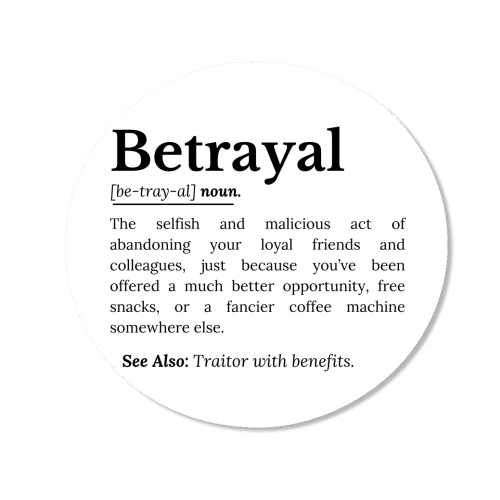 Betrayal Definition Funny Version - Magnet by timsal shol