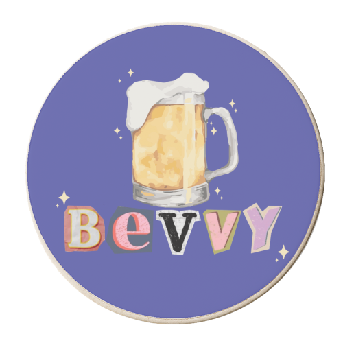 Bevvy!! - personalised beer coaster by The Yellow Box
