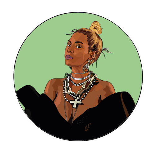 Beyonce Collection - Circle Sticker by Catherine Critchley.