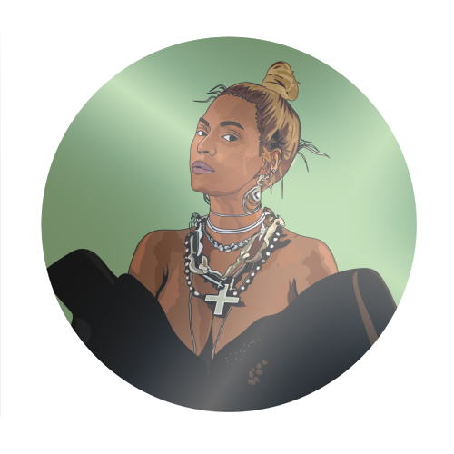 Beyonce Collection - Circle Sticker by Catherine Critchley.