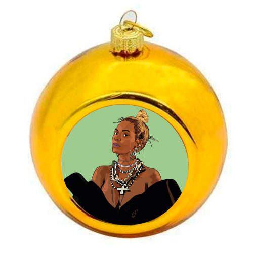Beyonce Collection - colourful christmas bauble by Catherine Critchley.