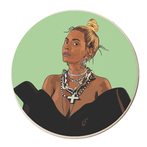Beyonce Collection - personalised beer coaster by Catherine Critchley.