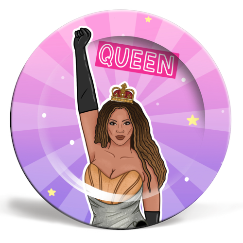 Beyoncé Queen - ceramic dinner plate by Loren Grosvenor