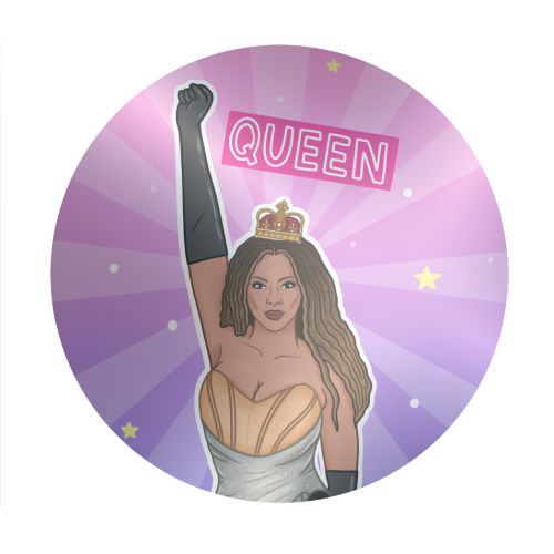 Beyoncé Queen - Circle Sticker by Loren Grosvenor
