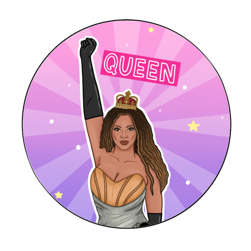 Beyoncé Queen - Circle Sticker by Loren Grosvenor