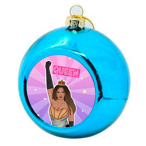 Beyoncé Queen - colourful christmas bauble by Loren Grosvenor