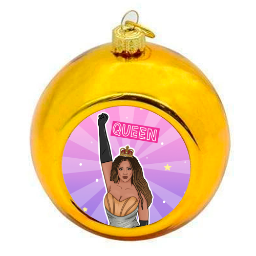 Beyoncé Queen - colourful christmas bauble by Loren Grosvenor