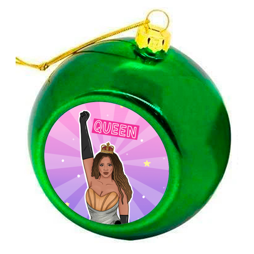 Beyoncé Queen - colourful christmas bauble by Loren Grosvenor