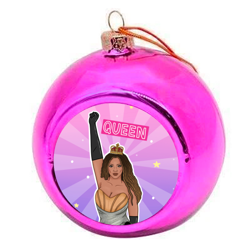Beyoncé Queen - colourful christmas bauble by Loren Grosvenor