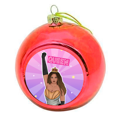 Beyoncé Queen - colourful christmas bauble by Loren Grosvenor