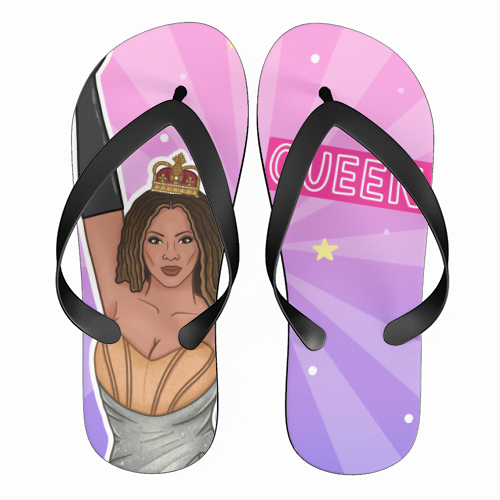 Beyoncé Queen - funny flip flops by Loren Grosvenor