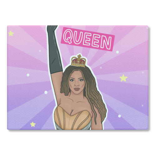 Beyoncé Queen - glass chopping board by Loren Grosvenor