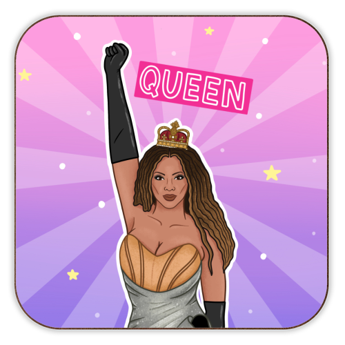 Beyoncé Queen - personalised beer coaster by Loren Grosvenor