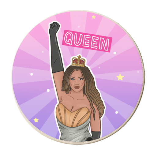 Beyoncé Queen - personalised beer coaster by Loren Grosvenor