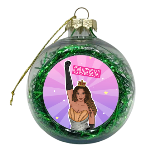 Beyoncé Queen - xmas bauble by Loren Grosvenor