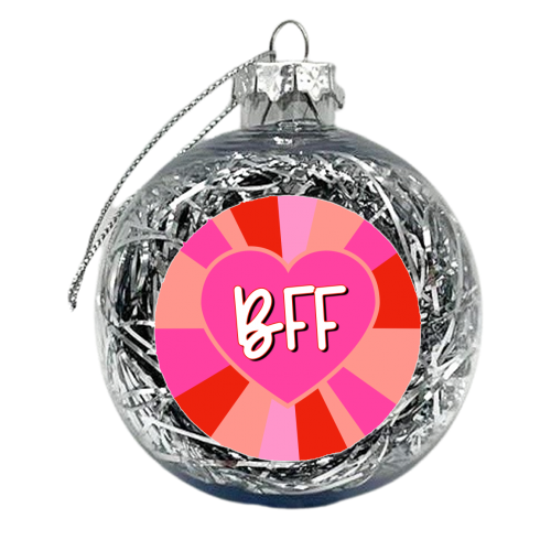 BFF ( Best Friend Forever) Love Heart - xmas bauble by Adam Regester