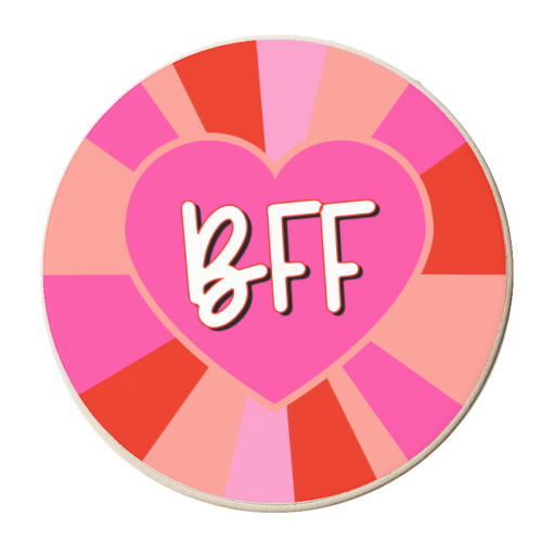 BFF ( Best Friend Forever) Love Heart - personalised beer coaster by Adam Regester