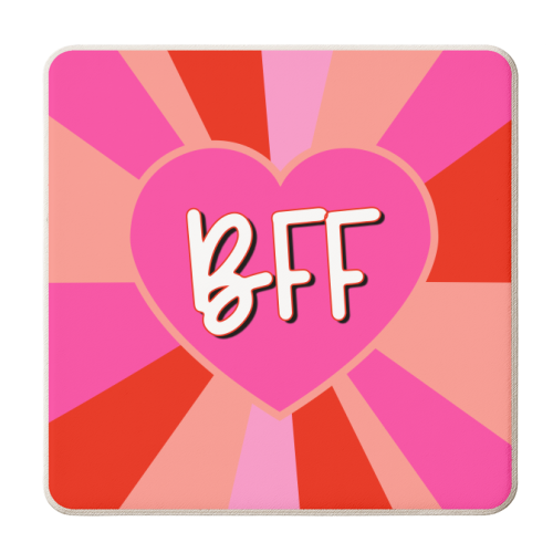 BFF ( Best Friend Forever) Love Heart - personalised beer coaster by Adam Regester