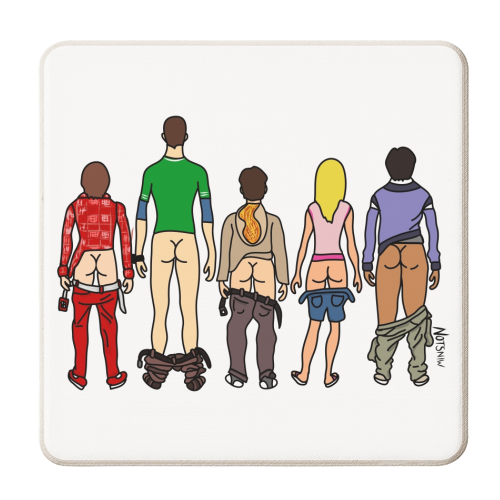 Big Bang Theory Butts - personalised beer coaster by Notsniw Art