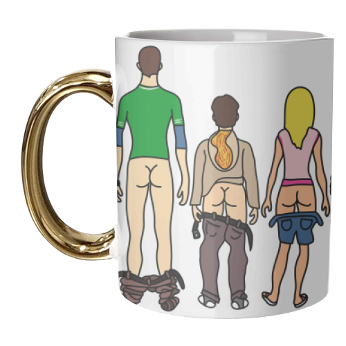 Big Bang Theory Butts - unique mug by Notsniw Art
