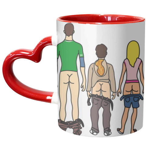 Big Bang Theory Butts - unique mug by Notsniw Art