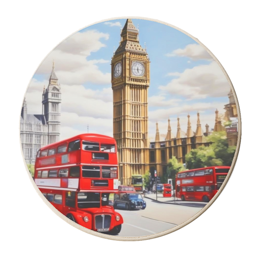 Big Ben and Red Bus - personalised beer coaster by AP