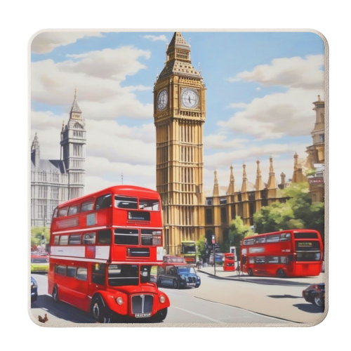 Big Ben and Red Bus - personalised beer coaster by AP