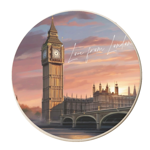 Big Ben at Sunset - personalised beer coaster by AP