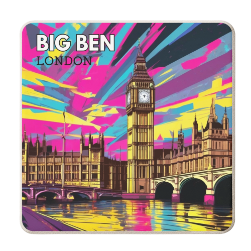 BIG BEN colour burst sky - personalised beer coaster by AP