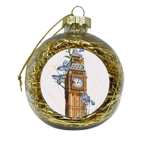 Big ben in bloom - xmas bauble by Larissa Grace