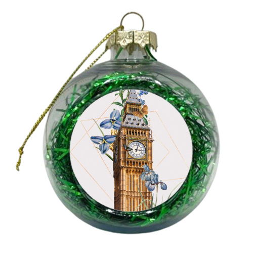Big ben in bloom - xmas bauble by Larissa Grace