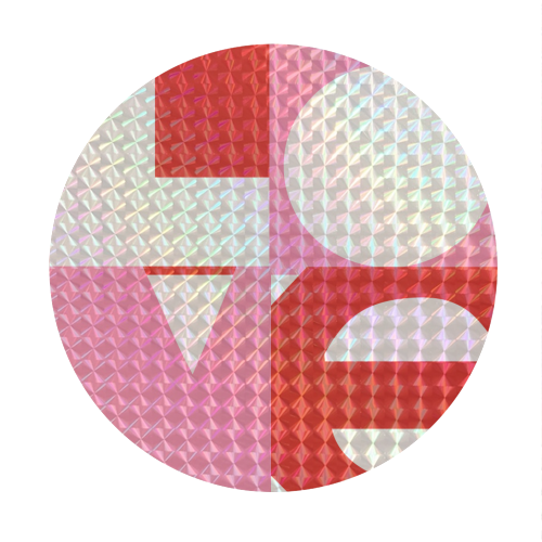 BIG & BOLD RETRO TYPOGRAPHIC LOVE STAMP - Circle Sticker by Dominique Vari