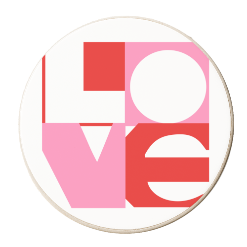 BIG & BOLD RETRO TYPOGRAPHIC LOVE STAMP - personalised beer coaster by Dominique Vari