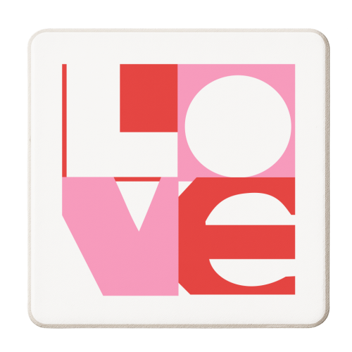 BIG & BOLD RETRO TYPOGRAPHIC LOVE STAMP - personalised beer coaster by Dominique Vari