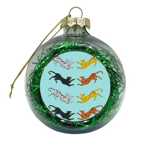 Big Cats - xmas bauble by Yazmin Brooks