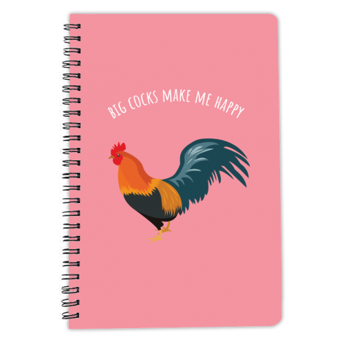 Big Cocks Make Me Happy - personalised A4, A5, A6 notebook by Laura Lonsdale