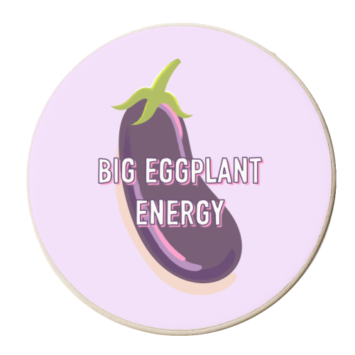 Big Eggplant Energy - personalised beer coaster by Adam Regester