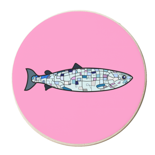 Big Fish On Pink - personalised beer coaster by Adam Regester